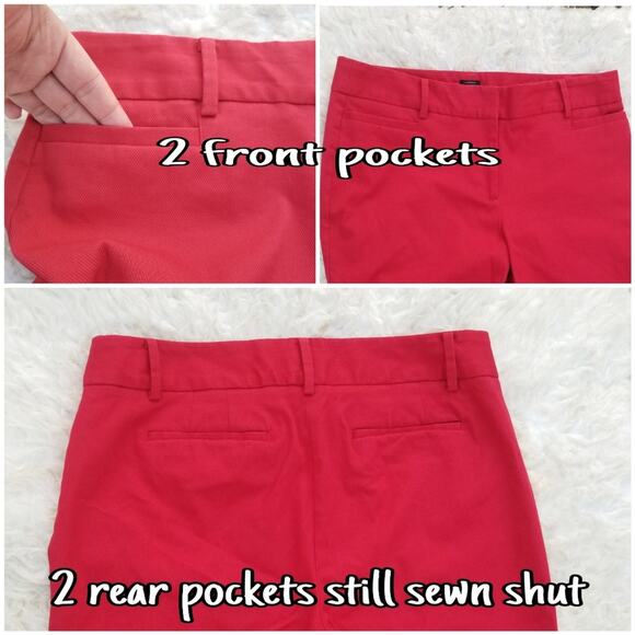 Cropped Stretch Pants Talbots Hampshire Size 12 Crop Ankle Solid Red Color EUC - Picture 6 of 11